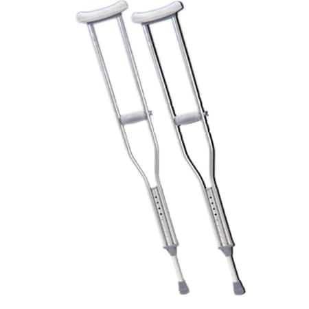 Fabrication Enterprises 5 Ft. 10 In. - 6 Ft. 6 In. Underarm Adjustable Aluminum Crutch, Adult - 8 Pair 43-2054-8